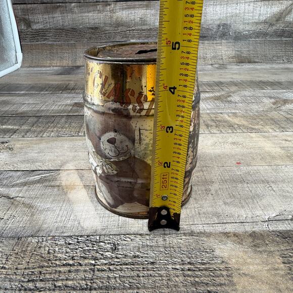 Vintage Classic Bear Tin Piggy Bank Container - Picture 2 of 10